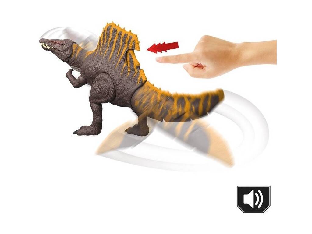 Jurassic World Rebirth Figurine Spinosaurus Tail Thrasher de 55 cm avec sons et mouvements