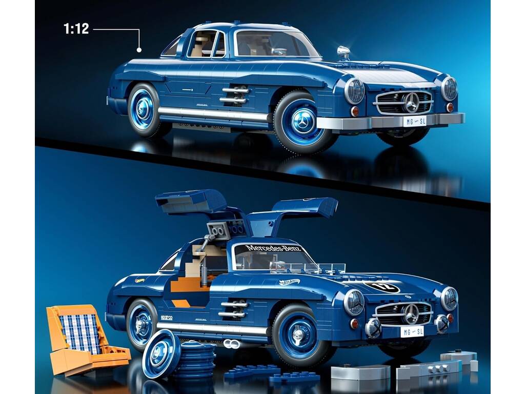 Hot Wheels Premium Series Mercedes Benz 300 SL Ensemble de construction avec véhicule