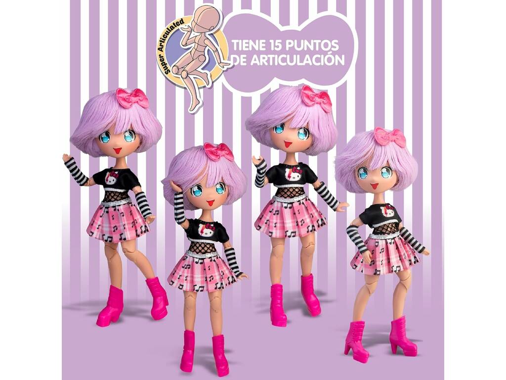 Hello Kitty Super Fans 20 cm Poupée Teddy Rock