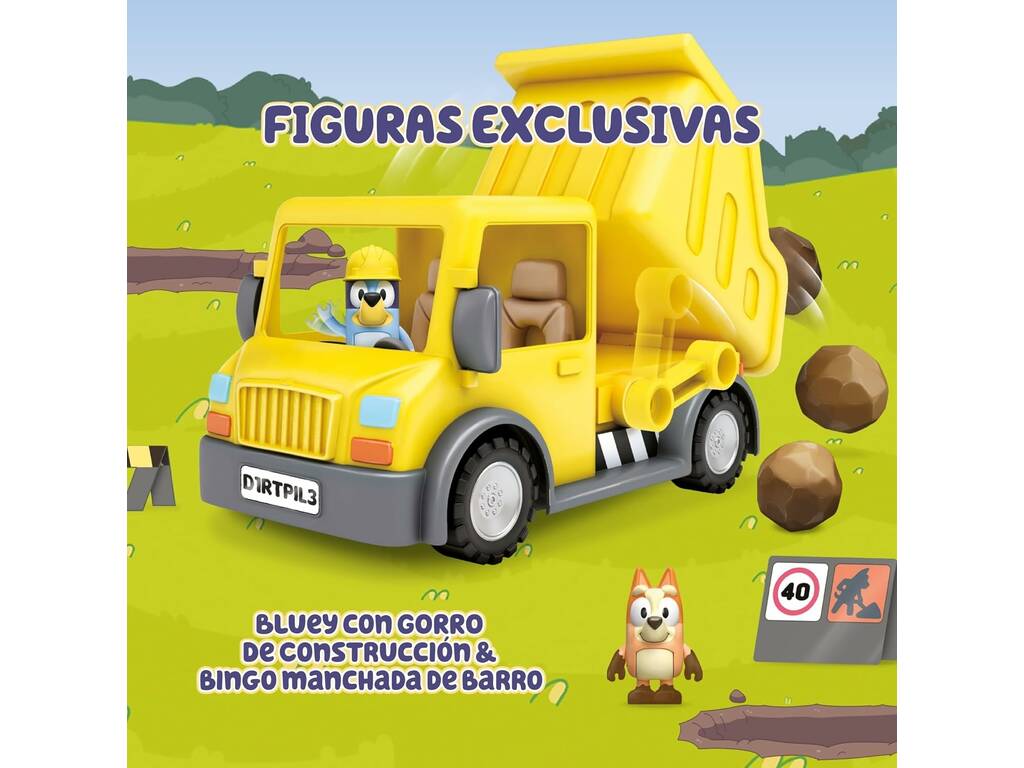 Camion-benne Bluey avec figurines et accessoires