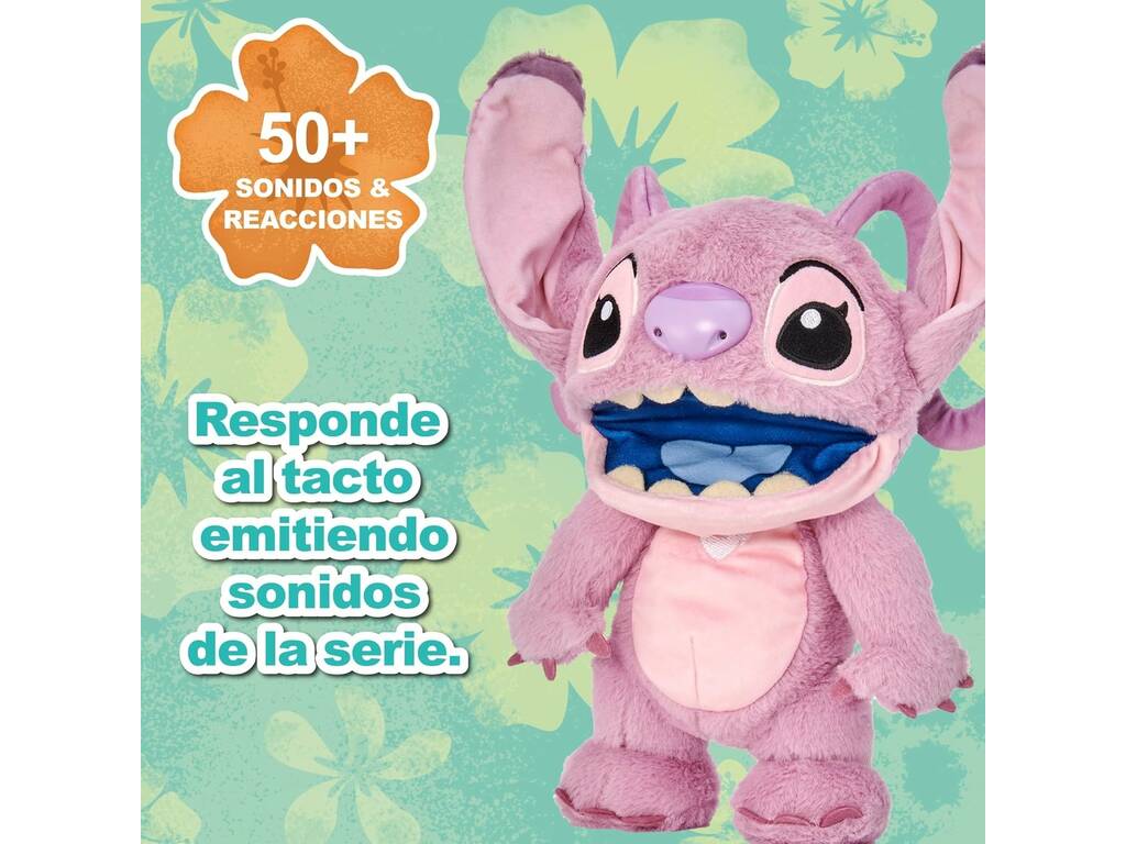 Disney Stitch Muñeco Animatrónico Angel de 30 cm con Sonidos y Movimientos Realistas
