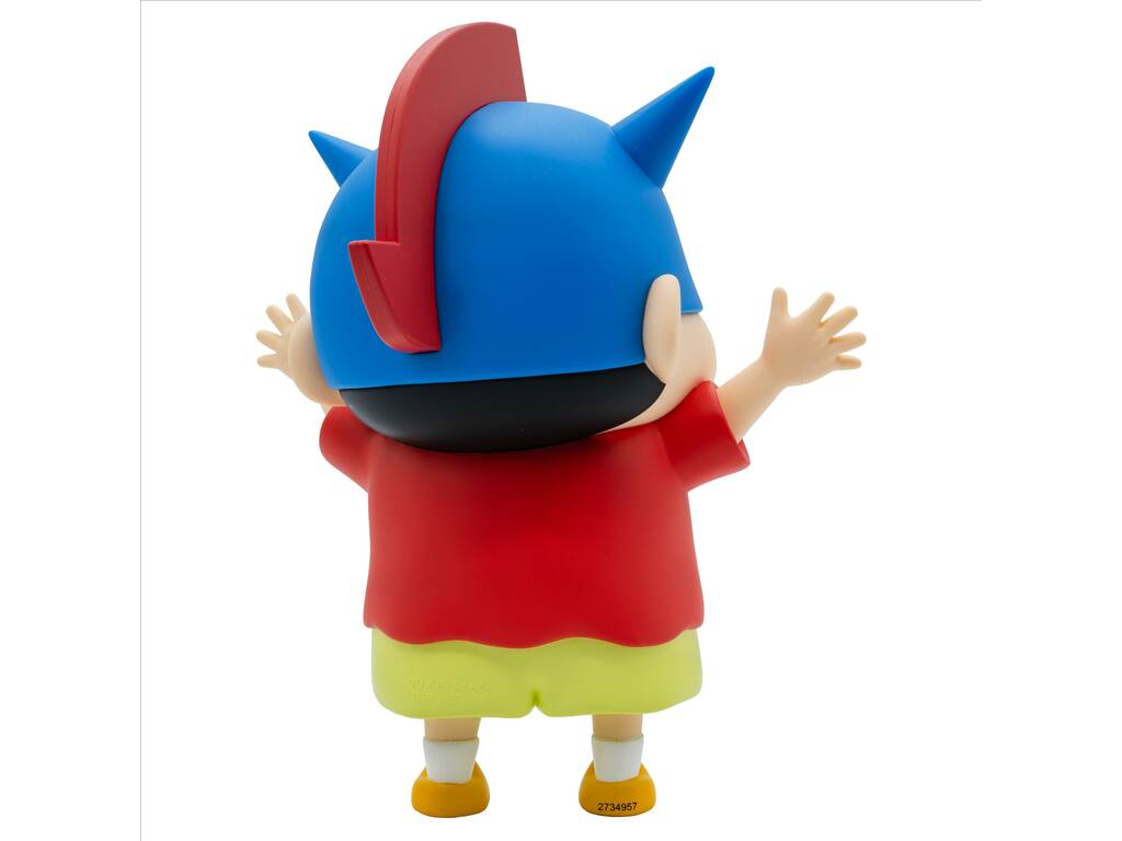 Shinchan Crayon Sofvimates Figura Shinnosuke Nohara Action Kamen Helmet de 20 cm