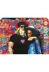 Puzzle 1500 Art urbain Lo et Lisa, TV Boy