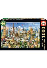 Puzzle 1000 Miniature Simboli d'Europa
