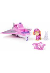 Figurine de sauvetage arien Skye de Paw Patrol avec l'avion et la pince des hros