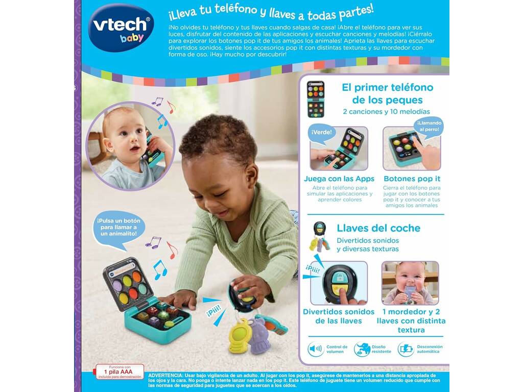 Ensemble téléphone et clé Vtech Baby Pop It