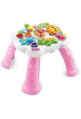 Mesinha infantil de atividades sensoriais rosa