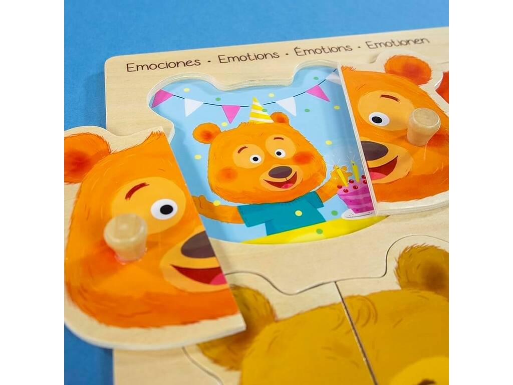 Puzzle de Madeira Urso Emoções com 8 Peças