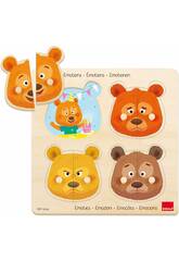 Puzzle en bois Ours Emotions avec 8 pices