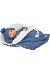 Boneco Beb Reborn Alberto de 40 cm com Saco de Dormir Azul