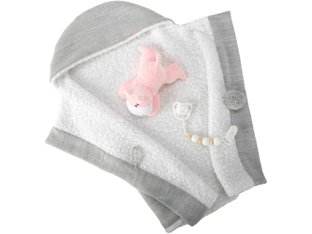Poupée Reborn Nadia de 40 cm avec couverture et peluche