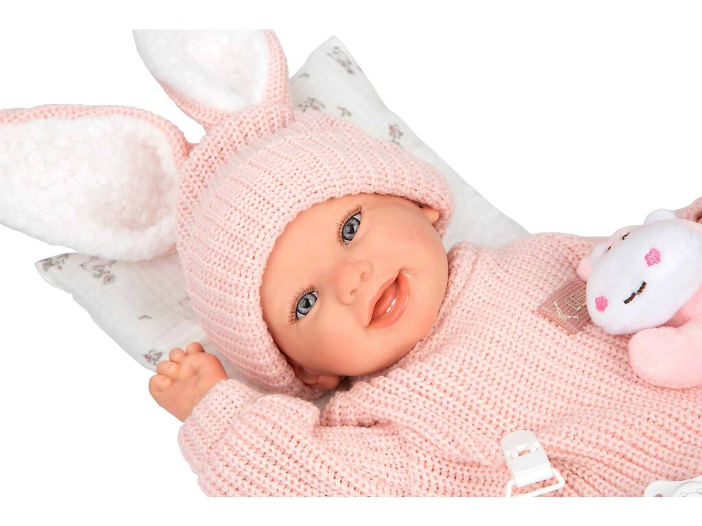 Poupée Reborn Lucia de 45 cm avec coussin et peluche