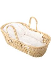 Panier en osier avec deux poignes, protection, matelas et coussin