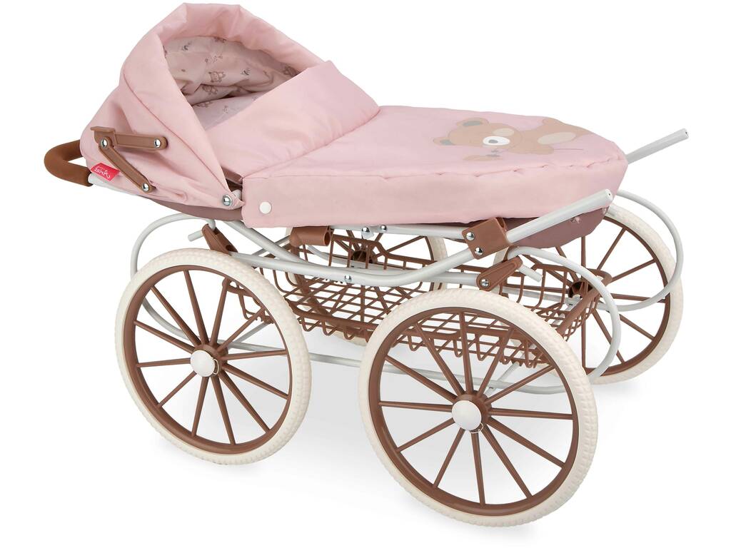 Poussette pour poupées avec capote Bear et sac à main