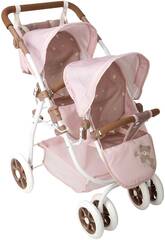 Carrinho de Bonecas Cadeira Gemelar Bear com Bolsa