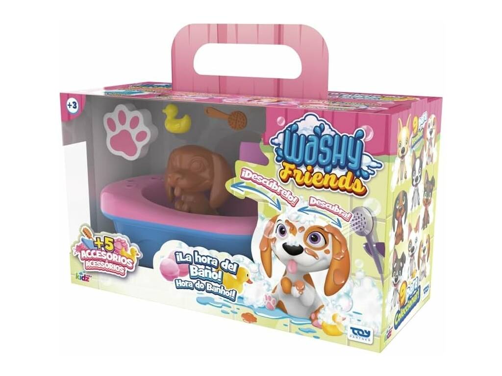 Washy Friends Pack Figura con Bañera y Accesorios