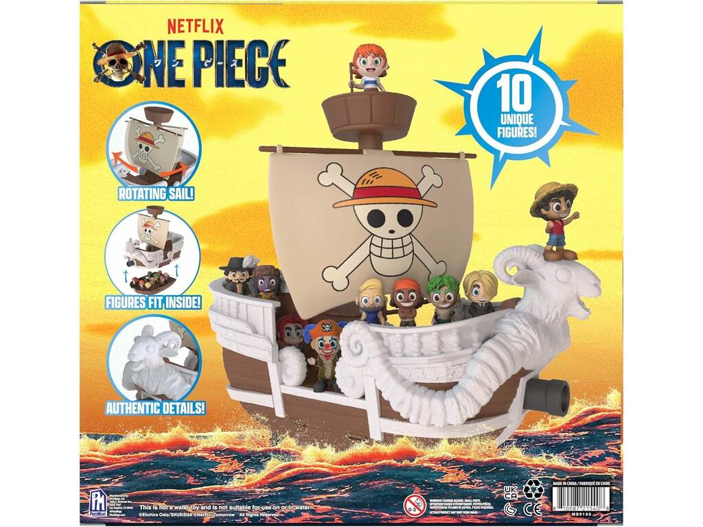 One Piece Barco Going Merry com 10 Microfiguras