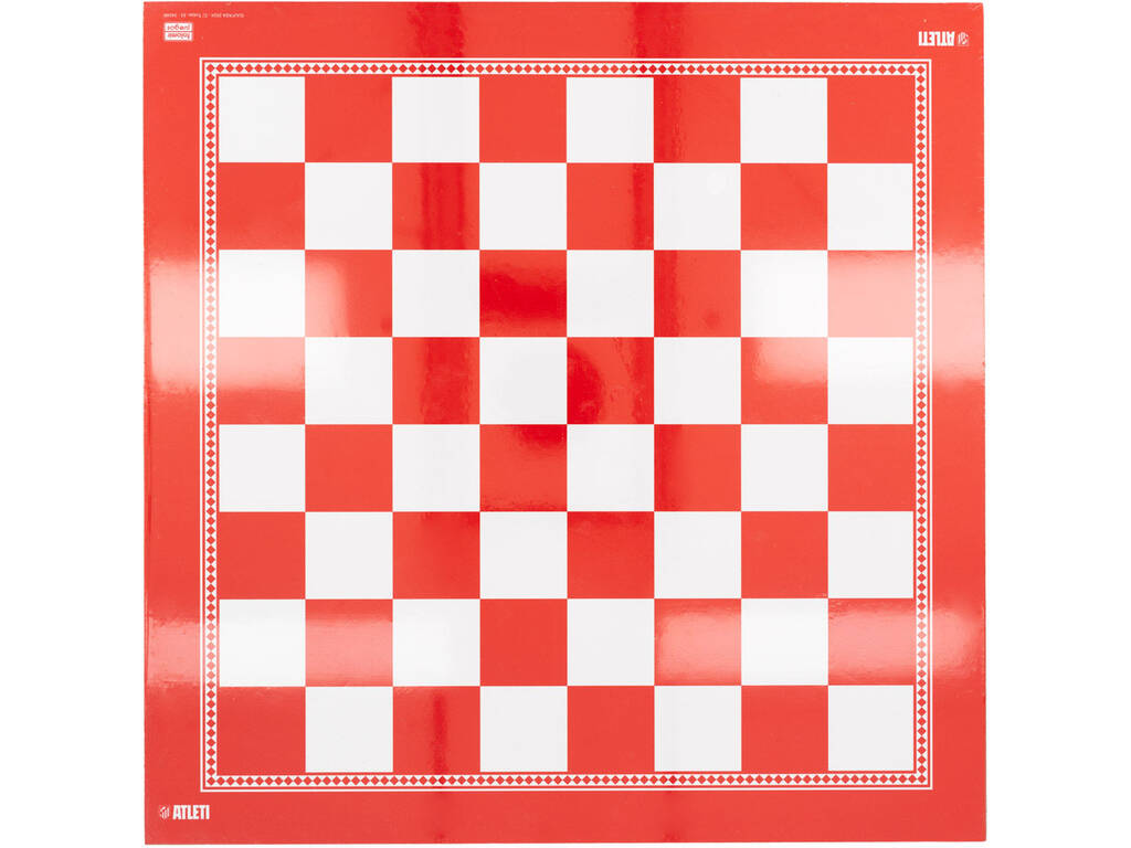 Jeu d'échecs et de dames de l'Atletico de Madrid 40x40 cm