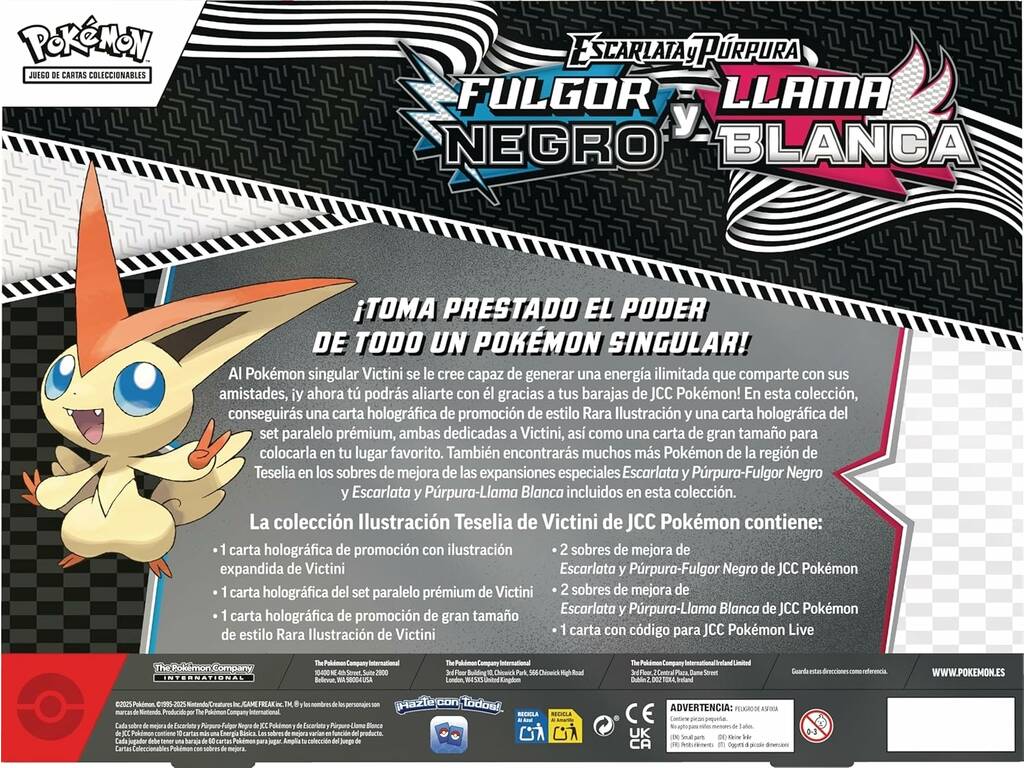 Boîte de Collection Pokémon TCG Ecarlate et Pourpre Fulgor Noir et Blanc Flamme Illustration Victini
