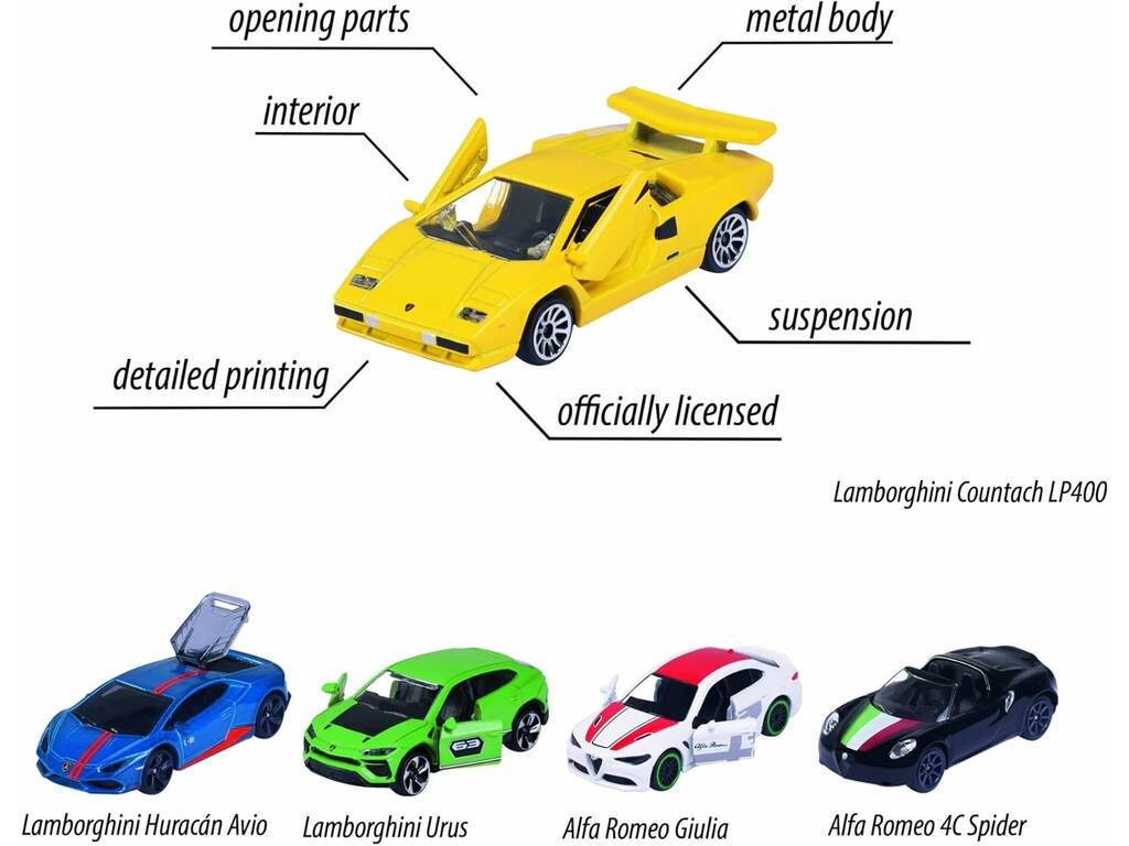 Majorette Pack 5 voitures Dream Cars Italie
