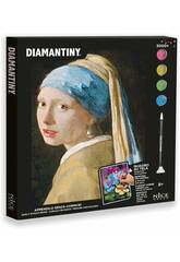 Diamantiny Quadro sobre Tela para decorar com gemas A Jovem da Prola