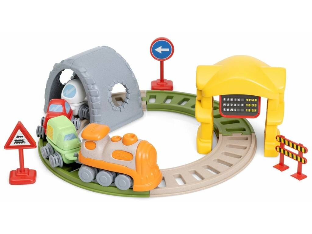 Voie de train électronique avec locomotive motorisée