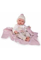 Boneca Bebé Babydoo Posturitas de 50 Cm Com Manta