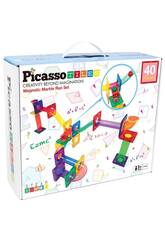 Picasso Tiles 40 Piece Magnetic Marble Tracks 