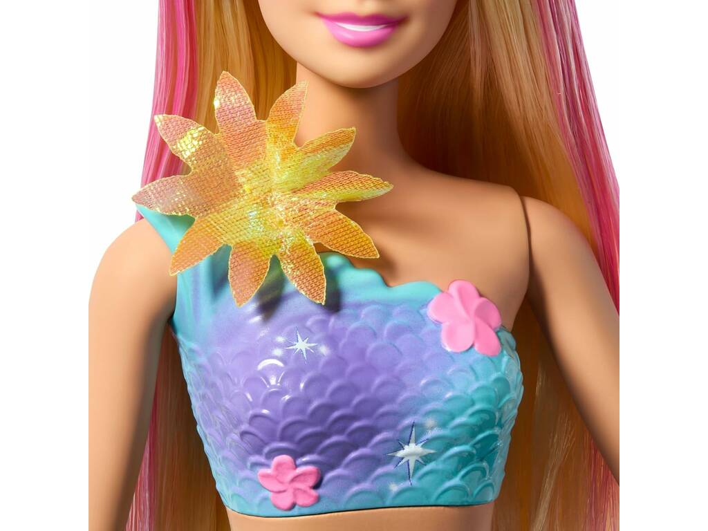 Barbie Flower Magic Mermaid Muñeca Sirena Rubia