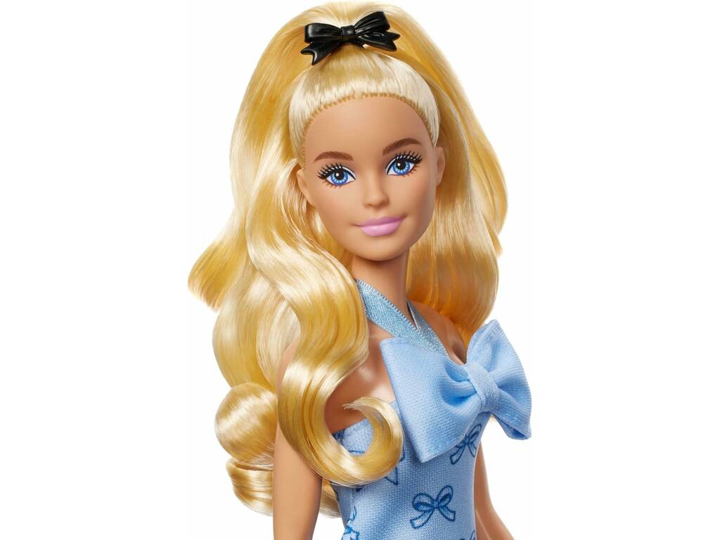 Barbie Poupée Robe bleue avec nœud