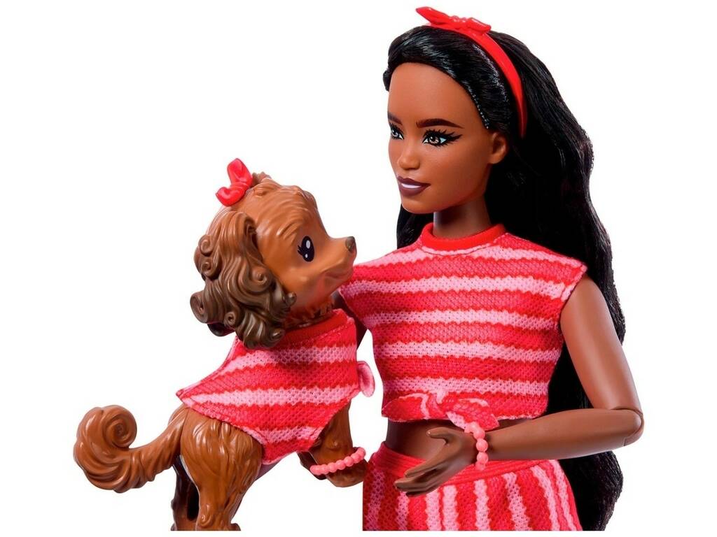 Barbie Twinning Looks Muñeca Look Rojo con Perro