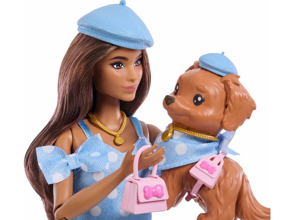 Barbie Twinning Looks Muñeca Look Azul con Perro