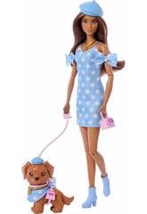 Barbie Twinning Looks Muñeca Look Azul con Perro