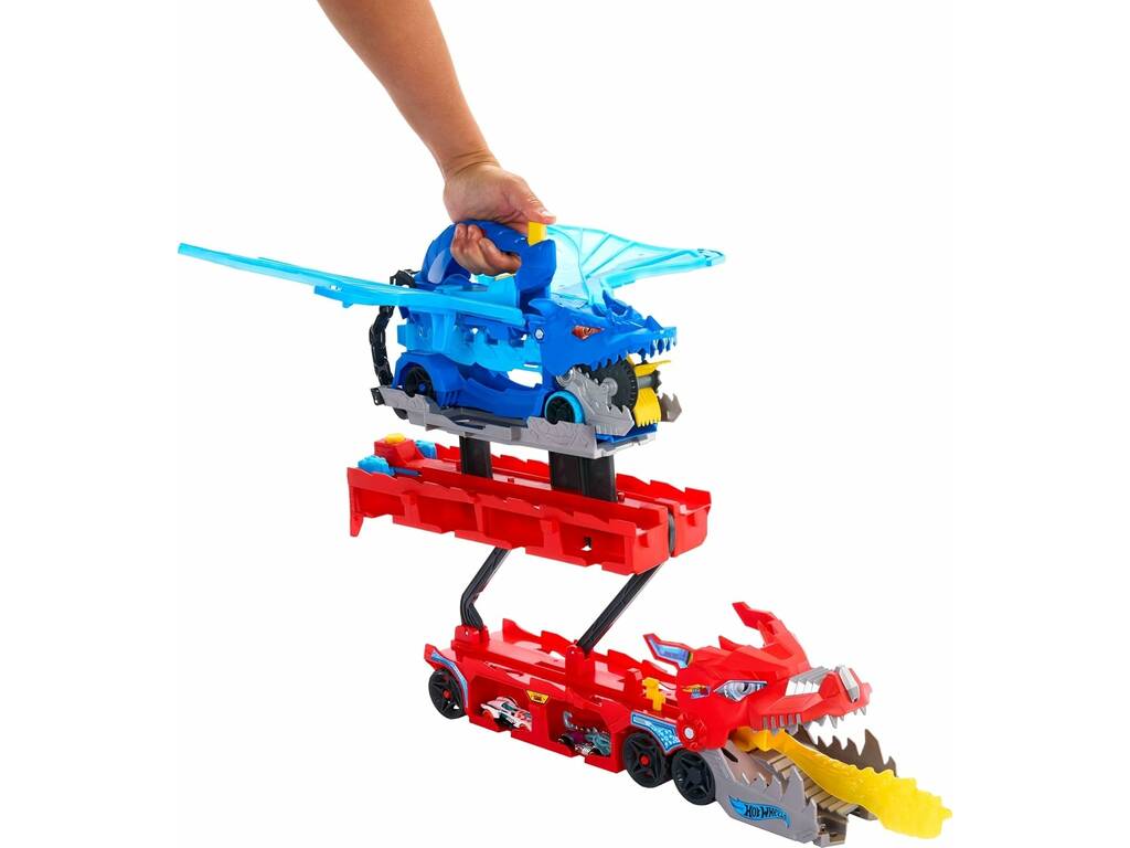 Hot Wheels City Dragon Transporteur avec Double Attaque Ultime