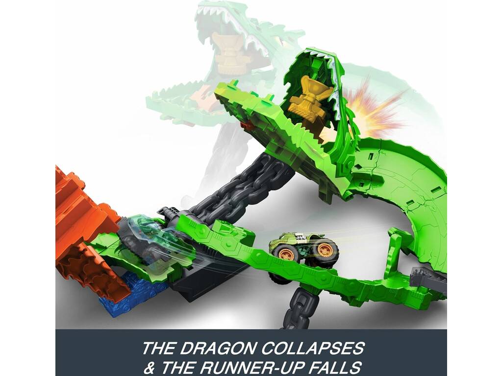 Hot Wheels Monster Trucks Sharks VS Dinos Piste Dragon Demolition