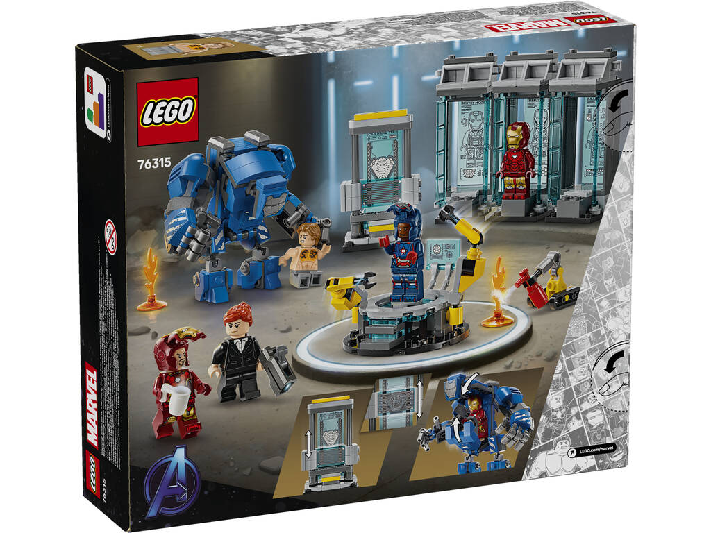 Lego Marvel Laboratorio de Iron Man Sala de Armaduras