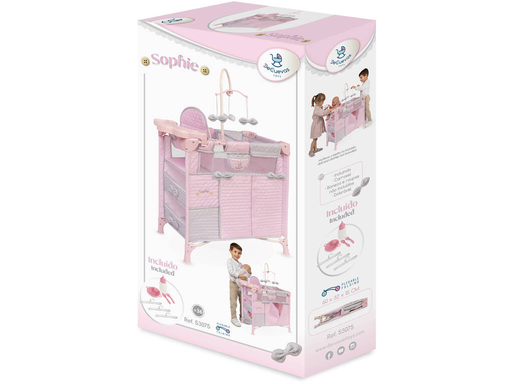 Armoire à langer pliable Sophie avec accessoires