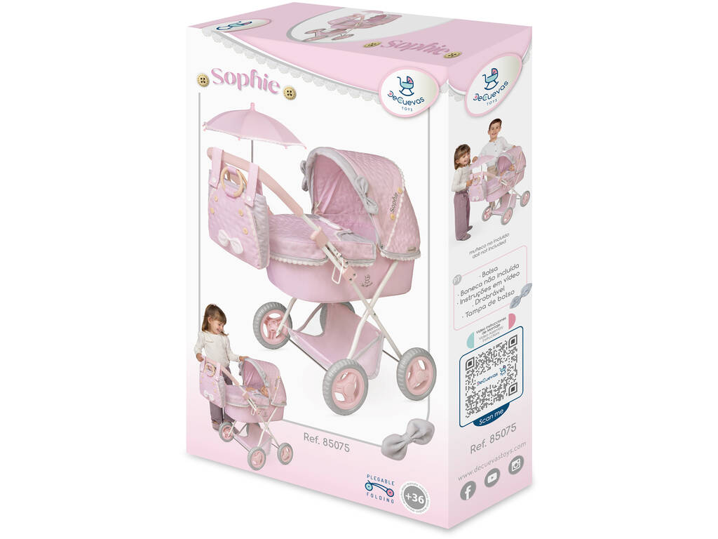 Poussette pliable Sophie avec sac et ombrelle