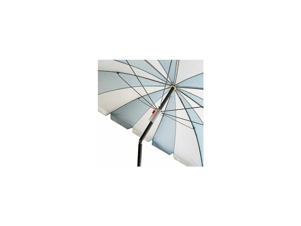 Parasol de plage en nylon orientable de 220 cm, 8 baleines et 16 panneaux avec protection UV +50
