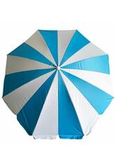 Ombrellone da spiaggia in nylon orientabile da 220 cm con 8 stecche e 16 pannelli con protezione UV +50