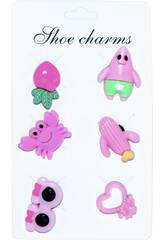 Pins Decorativos para Tamancos EVA Pack Motivos Rosa 6 Unidades