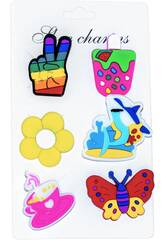 Pins Decorativos para Tamancos EVA Pack Motivos Multicolor 6 Unidades