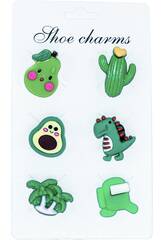 Pins dcoratifs pour sabots Eva Pack Motifs verts 6 units