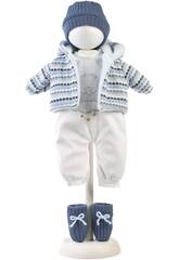 Ensemble pour poupe 42 cm Veste raye avec capuche et chapeau