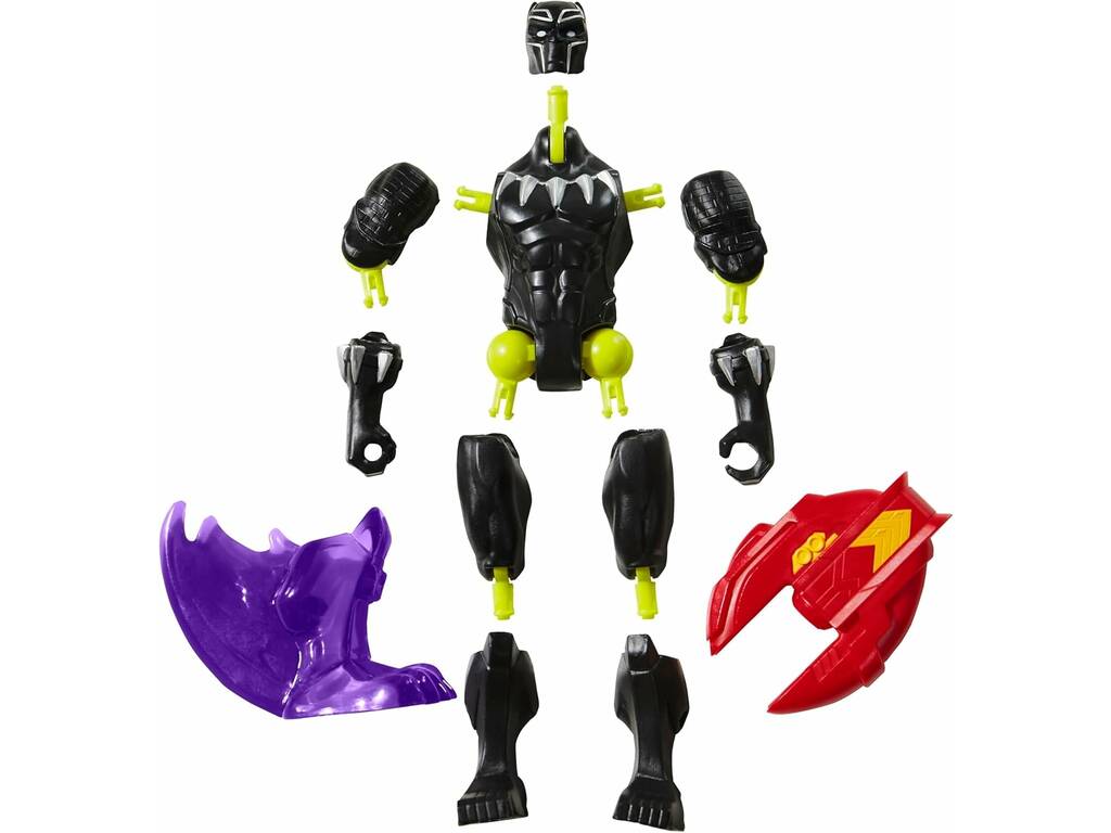 Marvel MixMashers Figura Básica Black Panther con Accesorios