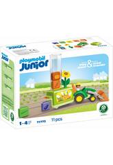 Playmobil Junior tracteur avec semoir de chargement et déchargement