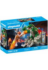 Playmobil Eroe Battaglia contro il Lucertola Gigante
