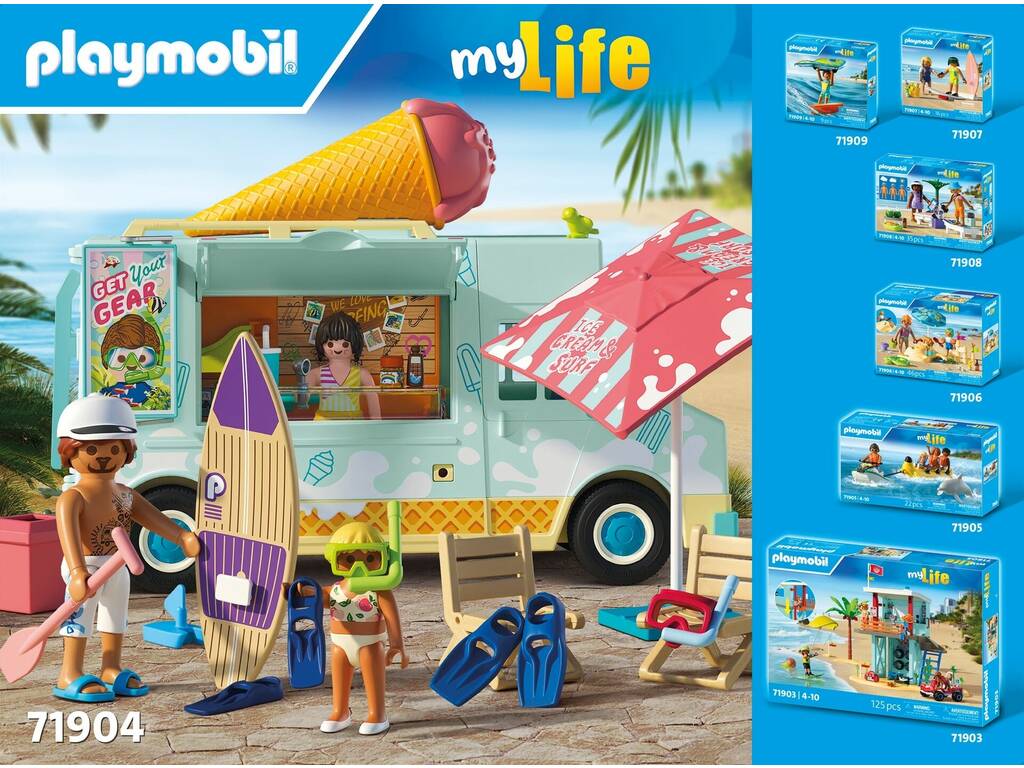 Playmobil My Life Camión de Helados con Tienda de Surf