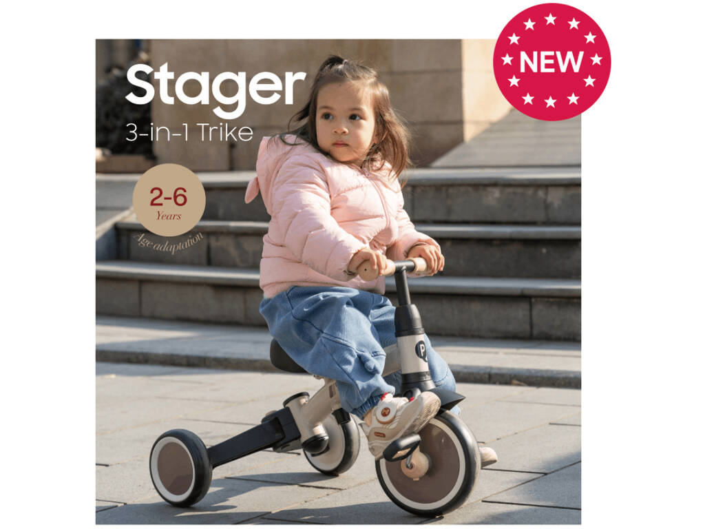 Triciclo y Bicicleta Stager 3 en 1 Beige