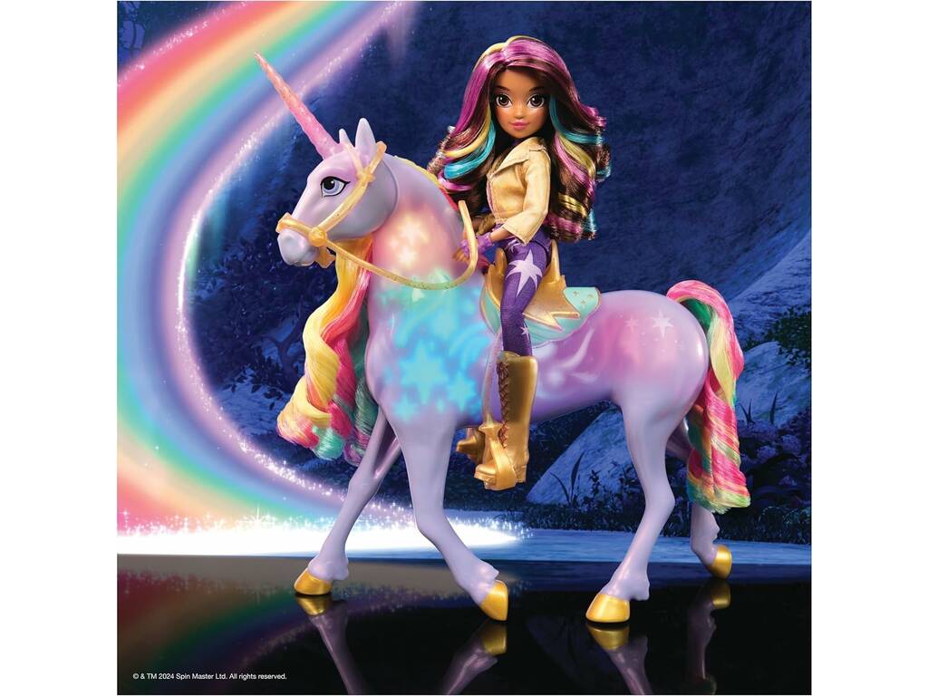 Unicorn Academy Muñeca Sophia y Rainbow con Luz y Sonidos